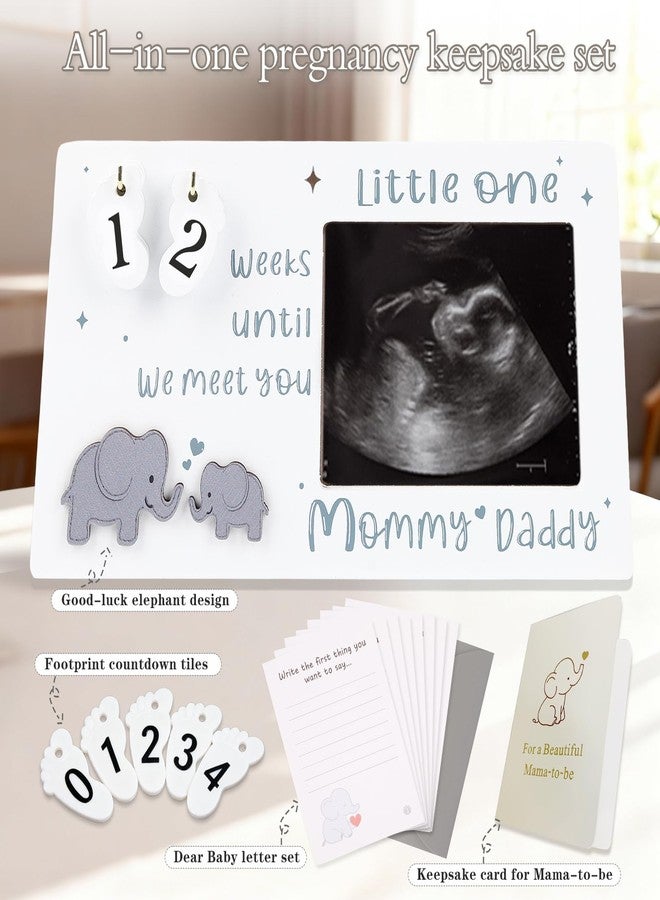 DAMCONME Ultrasound Picture Frames with Countdown Weeks and Dear Baby Letter Pages, Sonogram Picture Frame for Expecting Parents, Pregnancy Gift for New Parents and First Time Mom to Be, Baby Announcement Sign - Image 2